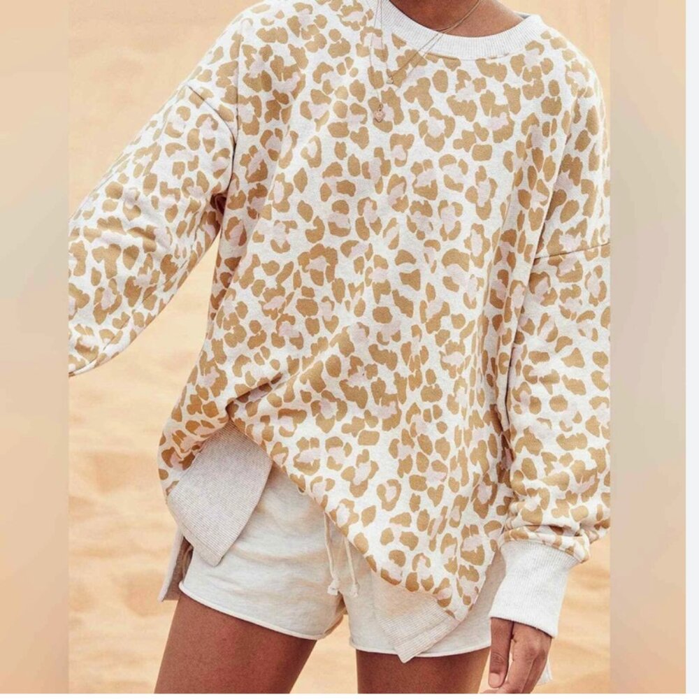 Aerie || Oversized Desert Leopard Print Sweatshirt
